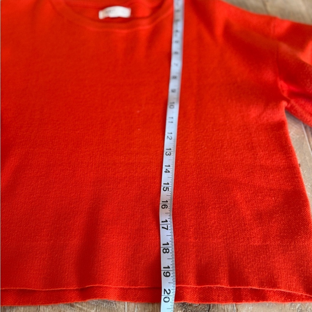 Oat New York Orange Crewneck Puff-Sleeve Sweater S - Picture 4 of 7